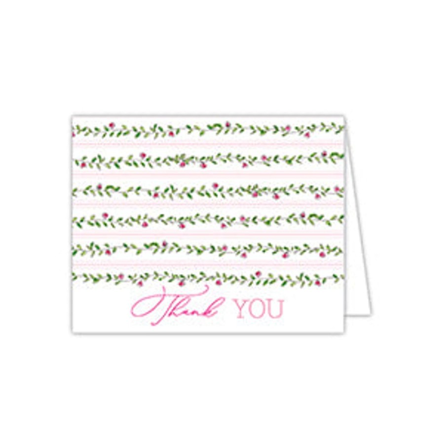 Notes & Pads Rosanne Beck | Floral Vine Pink And Green Folded Note