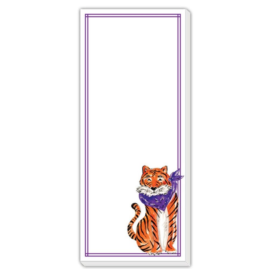 Seasonal Rosanne Beck | Orange & Purple Tiger Skinny Notepad