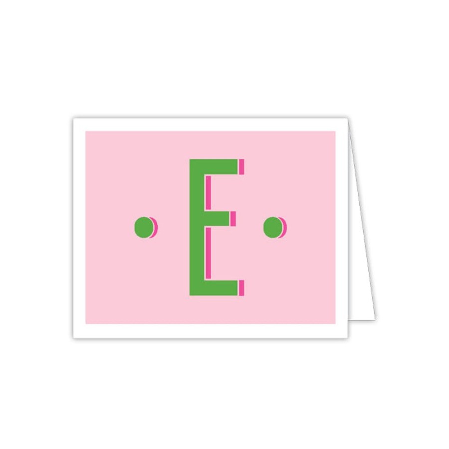 Monograms Rosanne Beck | Color Block Monogram E Folded Note