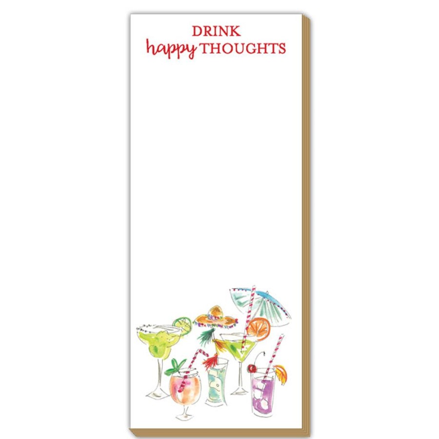 Notes & Pads Rosanne Beck | Drink Happy Thoughts Luxe Skinny Pad