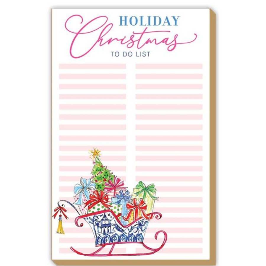 Invitations Rosanne Beck | Christmas To Do List Chinoiserie Sleigh Luxe Large Pad