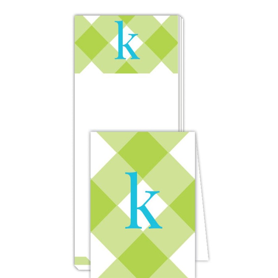 Monograms Rosanne Beck | Buffalo Check K Notepad | Noteset