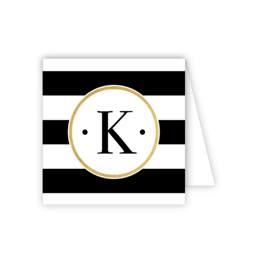 Monograms Rosanne Beck | Black Stripe K Enclosure Card