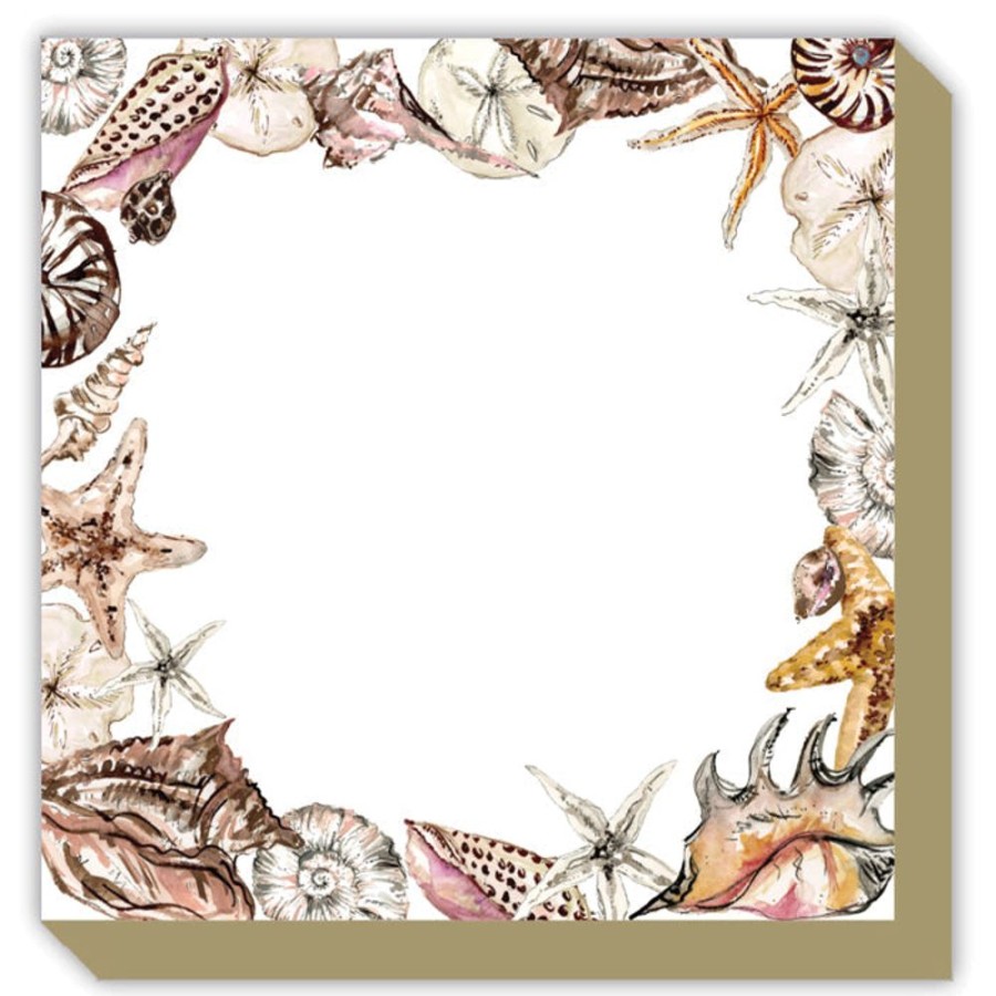 Notes & Pads Rosanne Beck | Coastal Seashell Border Luxe Notepad