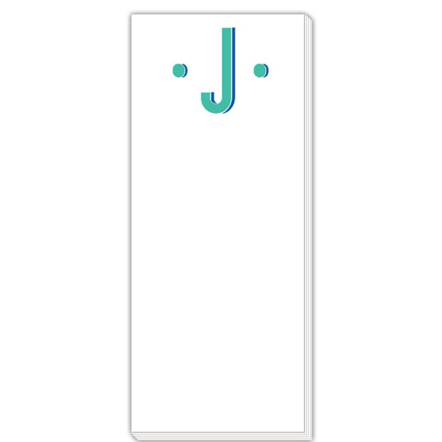 Monograms Rosanne Beck | Color Block Monogram J Skinny Notepad