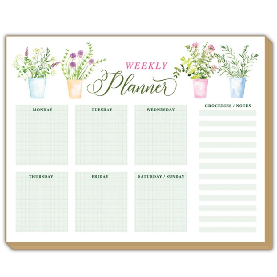 Notes & Pads Rosanne Beck | Weekly Planner Garden Herbs Luxe Planner