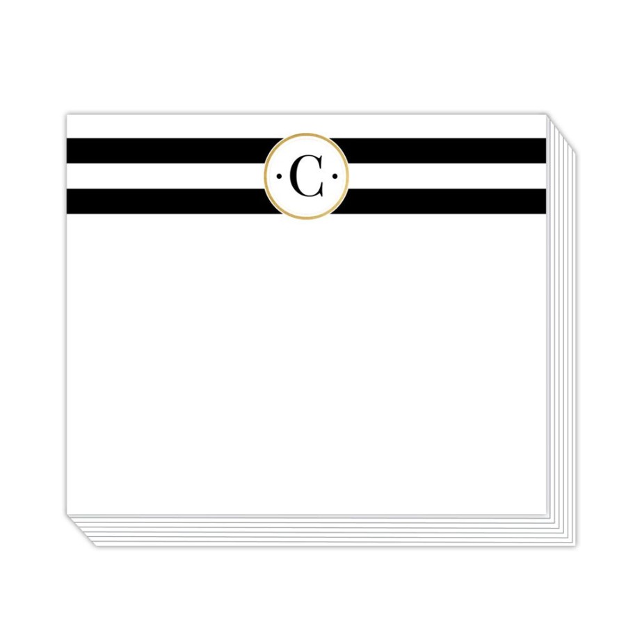 Monograms Rosanne Beck | Black Stripe C Notepad