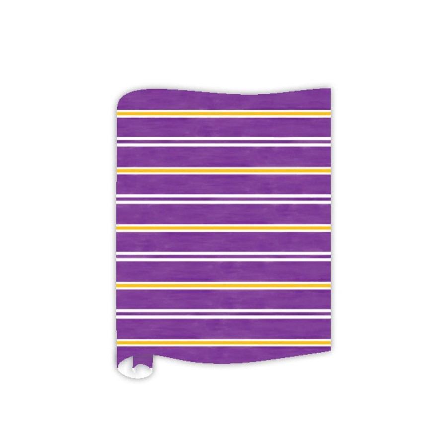 Seasonal Rosanne Beck | Purple & Gold Stripe Table Runner