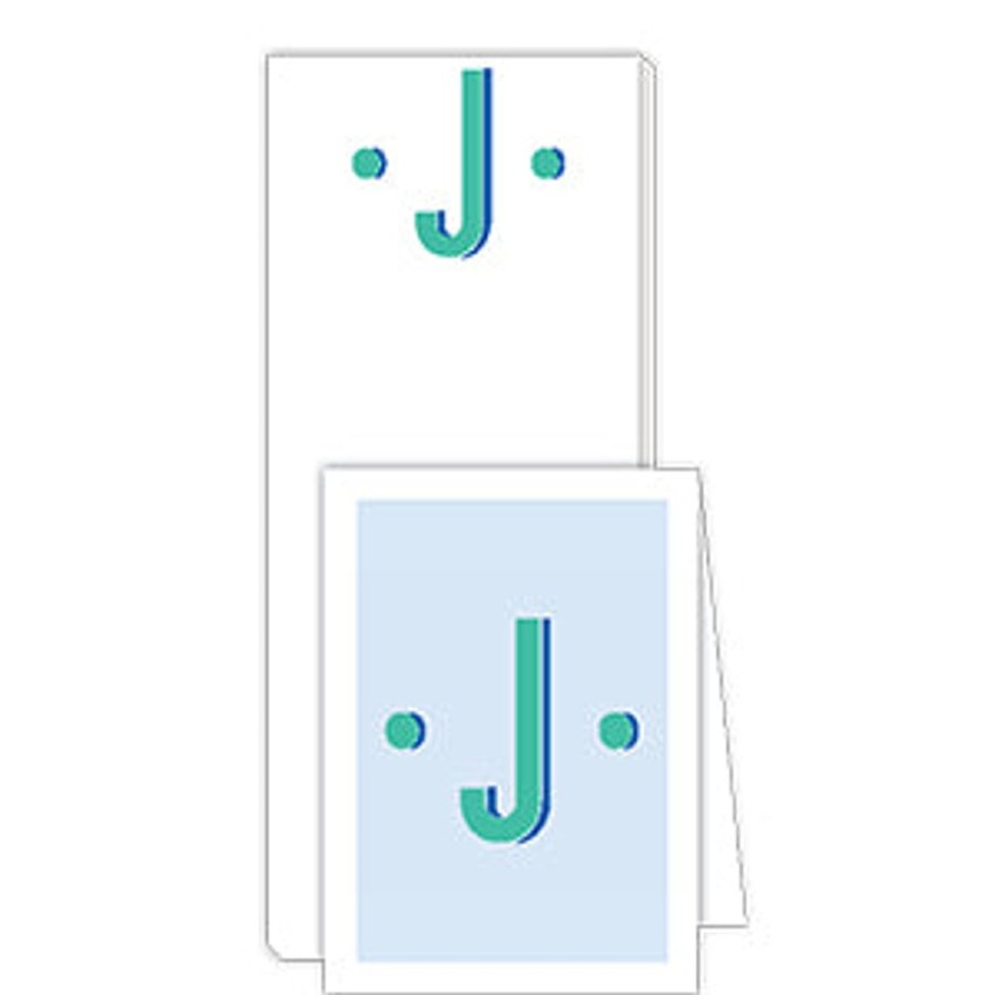 Monograms Rosanne Beck | Color Block Monogram J Notepad Note Set