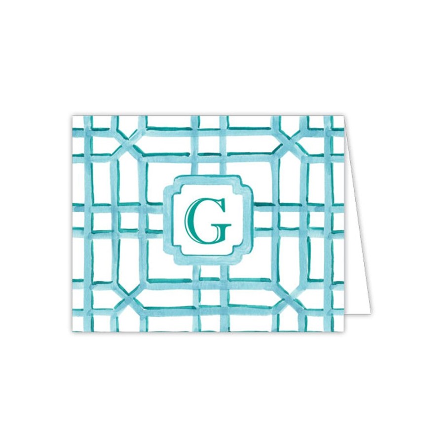 Monograms Rosanne Beck | Lattice Monogram G Folded Note