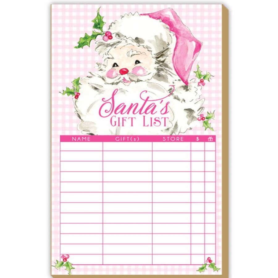 Seasonal Rosanne Beck | Santa'S Gift List Pink Santa Luxe Large Pad