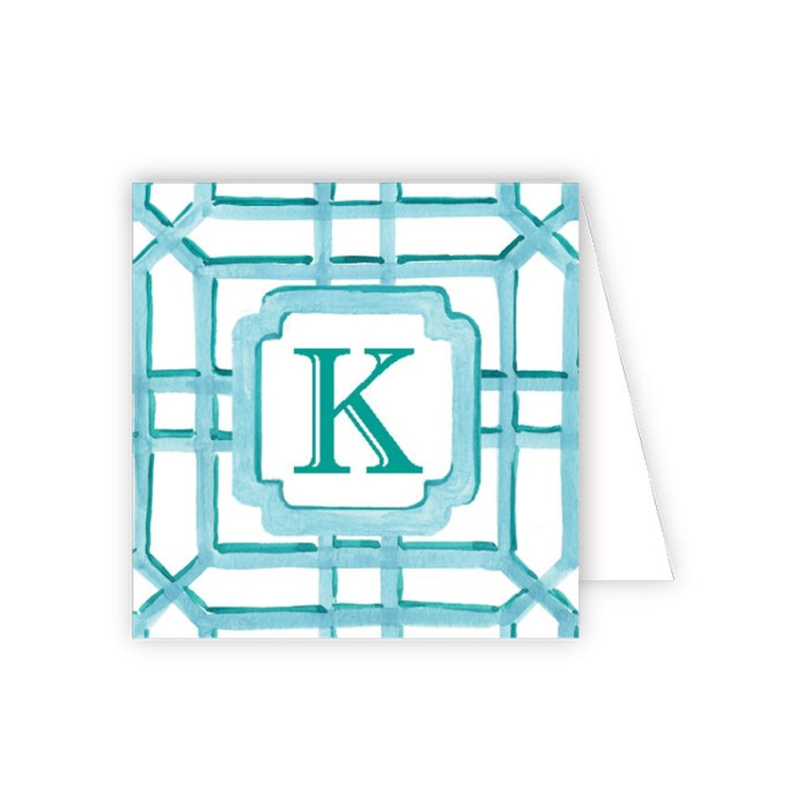 Monograms Rosanne Beck | Lattice Monogram K Enclosure Card