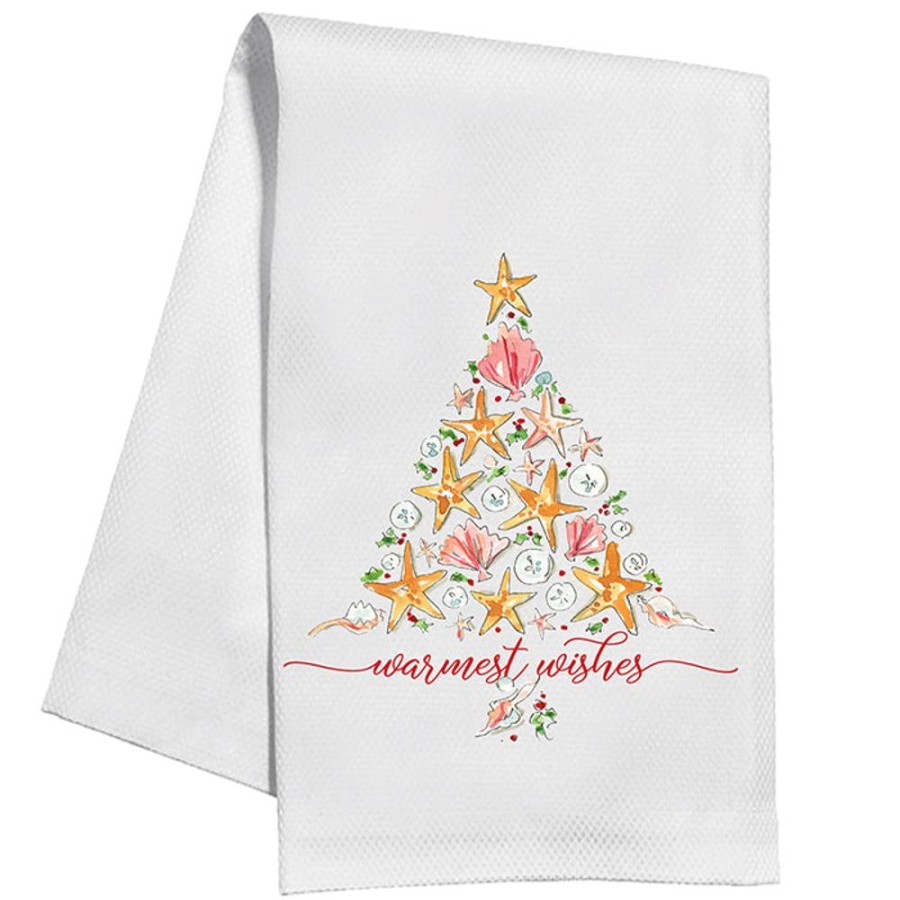 Seasonal Rosanne Beck | Warmest Wishes Seashells And Starfish Kitchen Towel