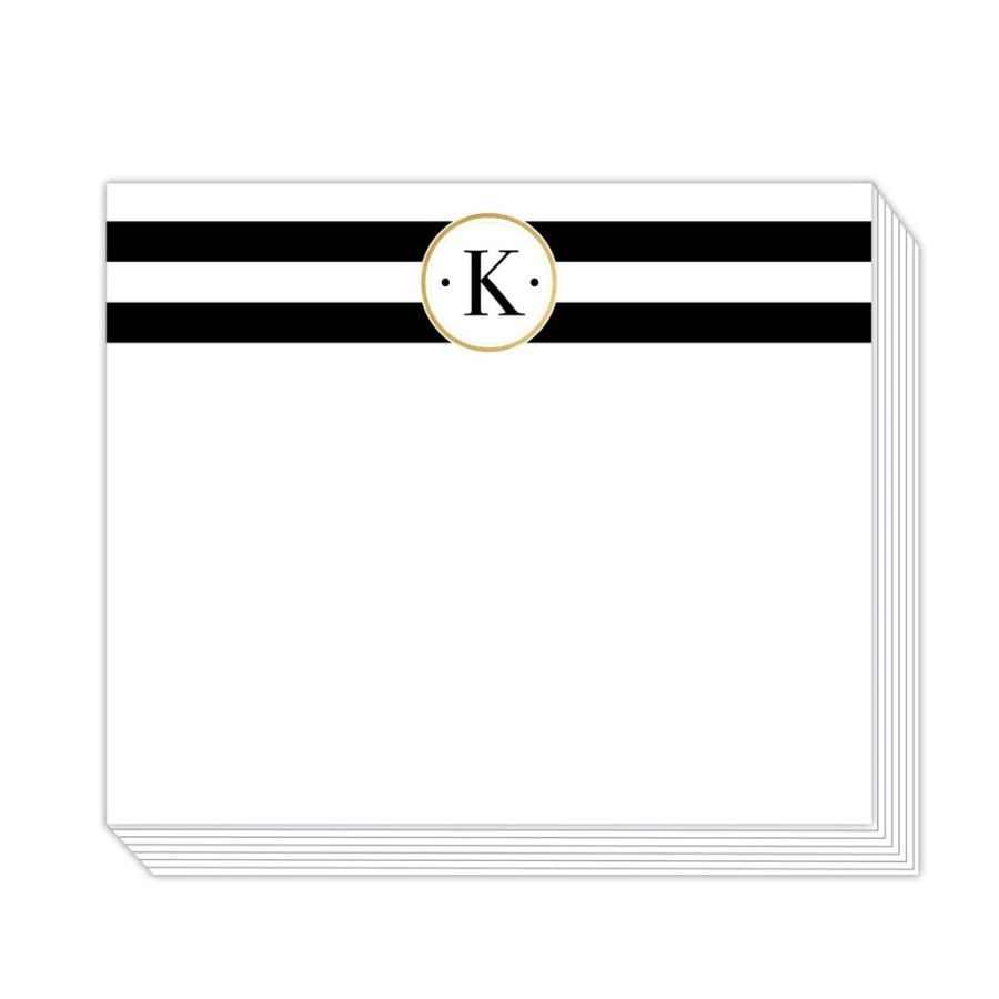 Monograms Rosanne Beck | Black Stripe K Notepad