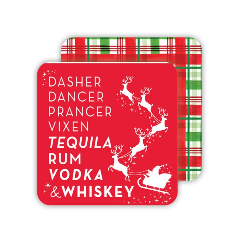 Seasonal Rosanne Beck | Dasher Dancer Prancer Vixen Paper Coasters