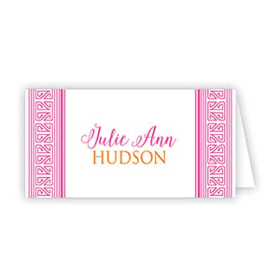 Home & Entertaining Rosanne Beck | Asian Stripe Pink Place Card