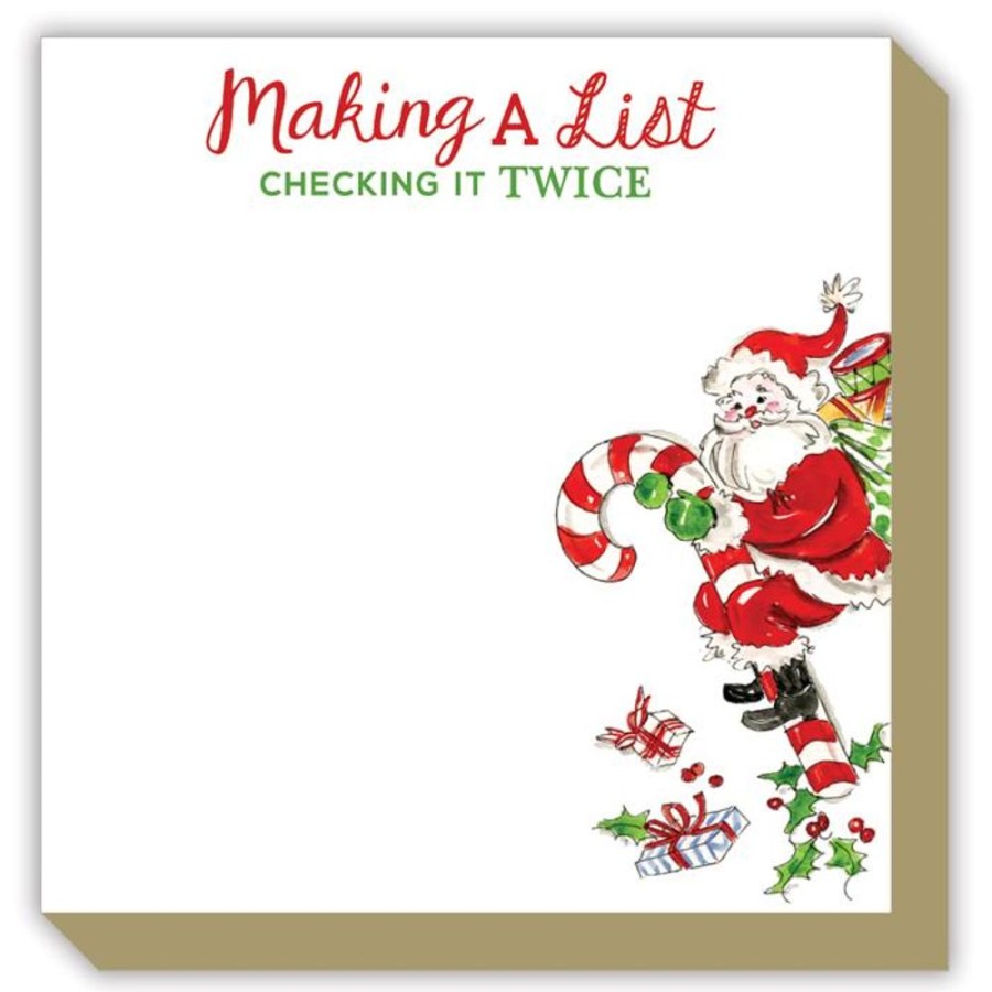 Seasonal Rosanne Beck | Handpainted Candy Cane Santa Luxe Pad