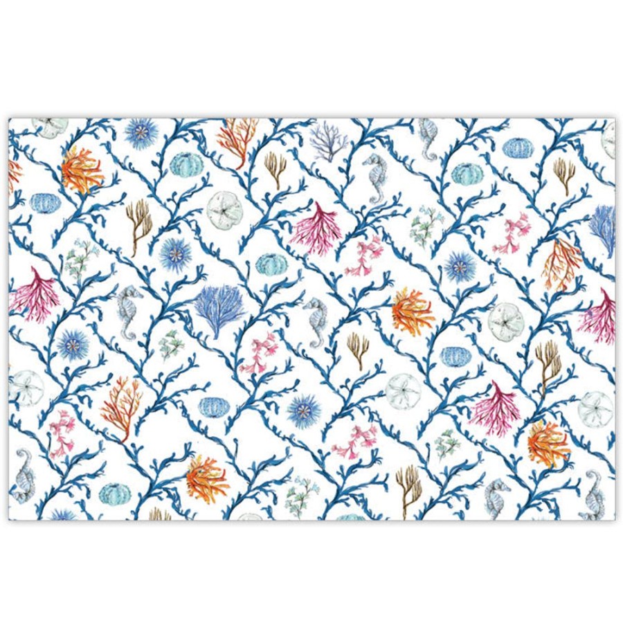 Home & Entertaining Rosanne Beck | Coastal Blue Coral Trellis Placemats