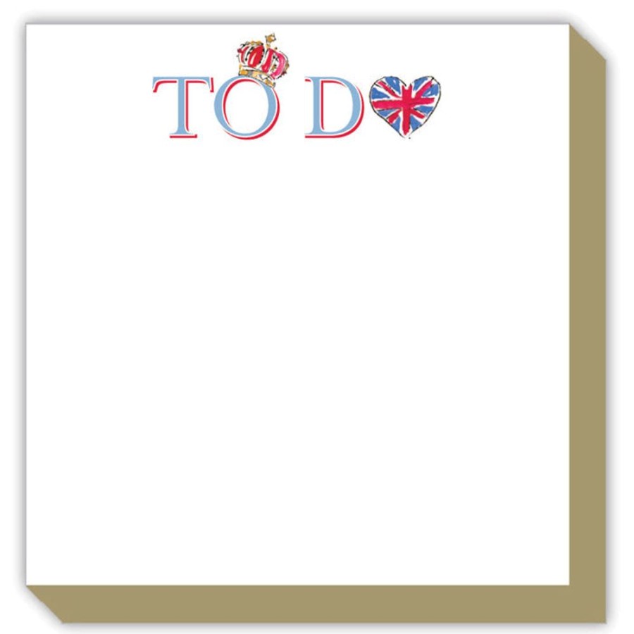 Notes & Pads Rosanne Beck | Qeii To Do Crown And Flag Heart Luxe Notepad