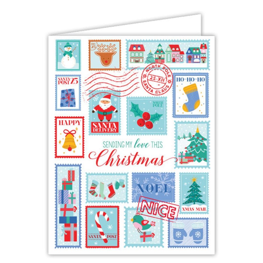 Seasonal Rosanne Beck | Sending My Love This Christmas Holiday Stamps Greeting Card