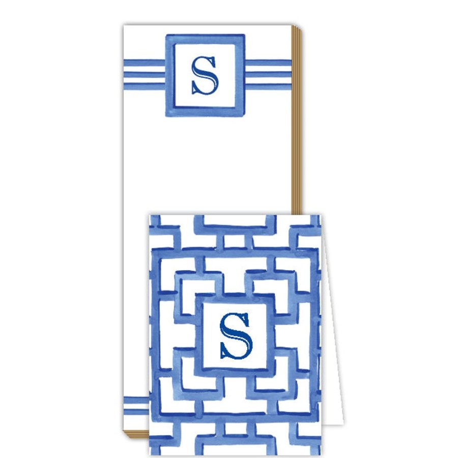 Monograms Rosanne Beck | Lattice Monogram S Notepad Note Set