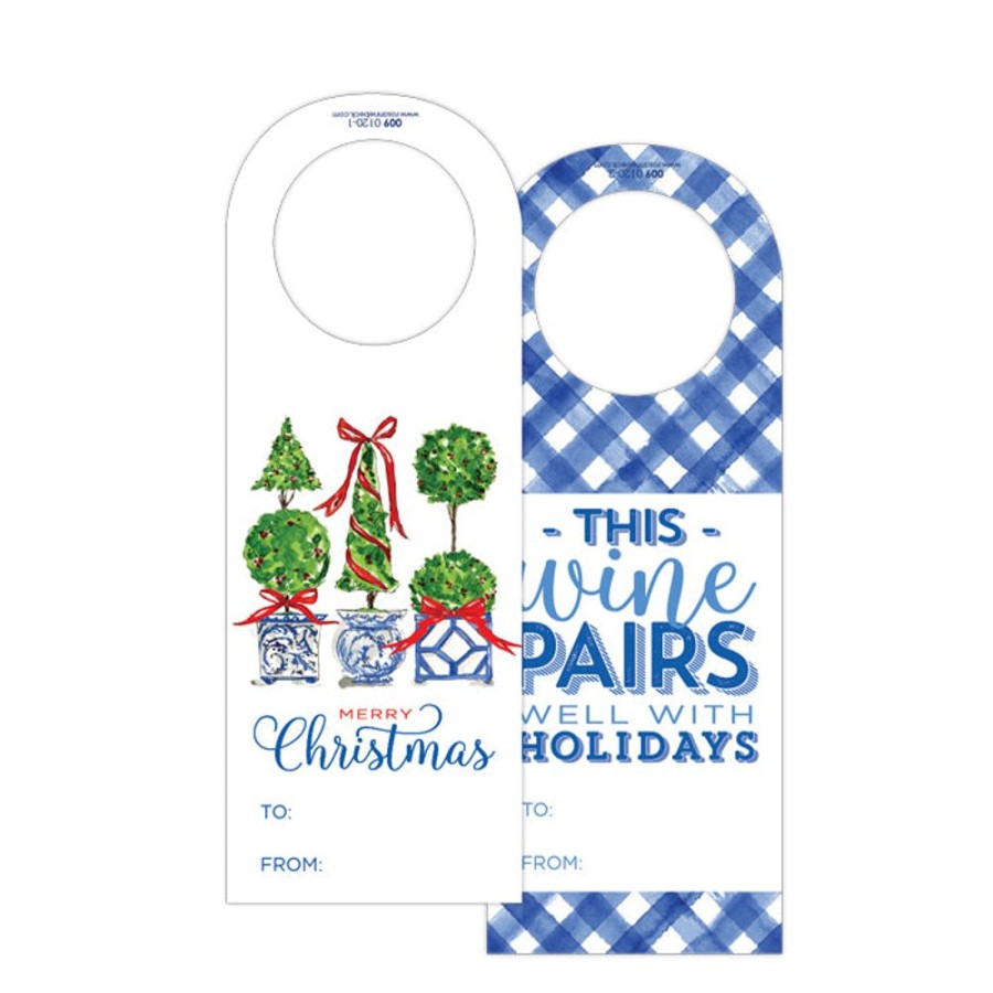 Seasonal Rosanne Beck | Merry Christmas Topiary - This Wine Pairs Wine Tag