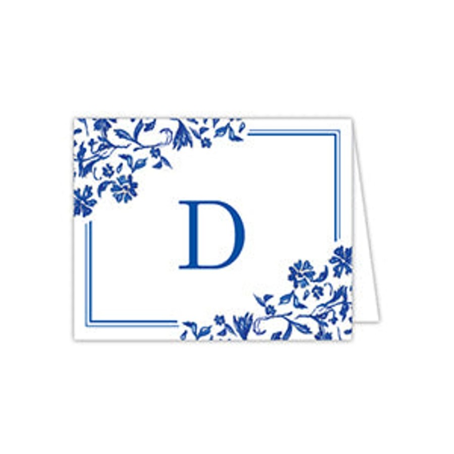 Notes & Pads Rosanne Beck | Blue And White Monogram D Folded Note