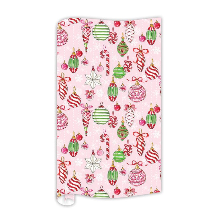 Seasonal Rosanne Beck | Pink Peppermint Ornaments Gift Wrap