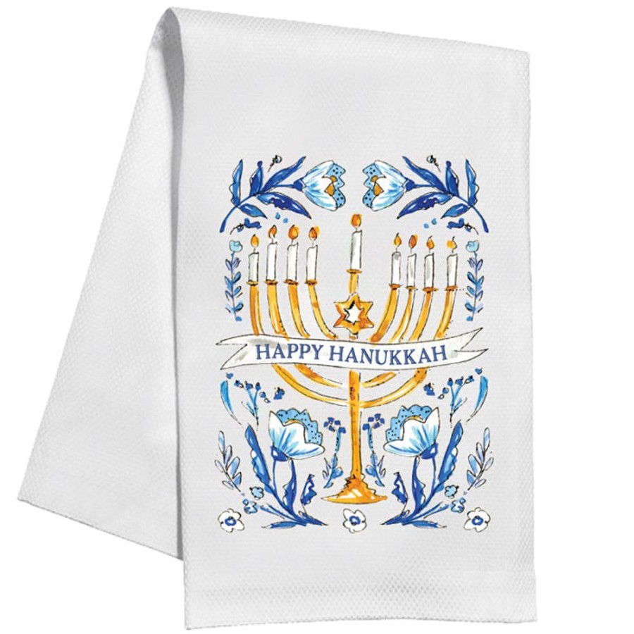 Invitations Rosanne Beck | Handpainted Happy Hanukkah Kitchen Towel