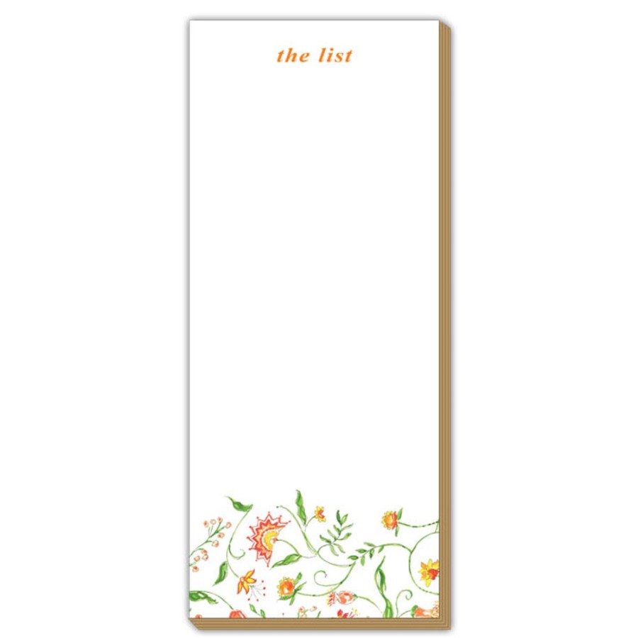 Notes & Pads Rosanne Beck | Mixed Floral Yellow Luxe Skinny Pad