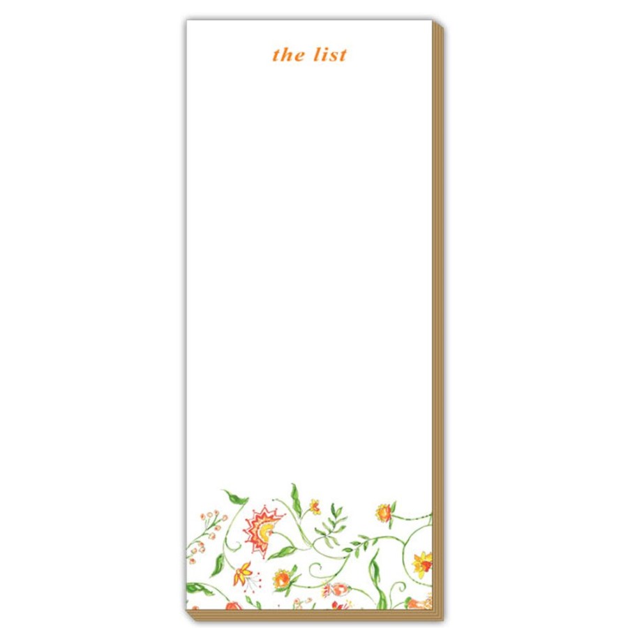 Notes & Pads Rosanne Beck | Mixed Floral Yellow Luxe Skinny Pad