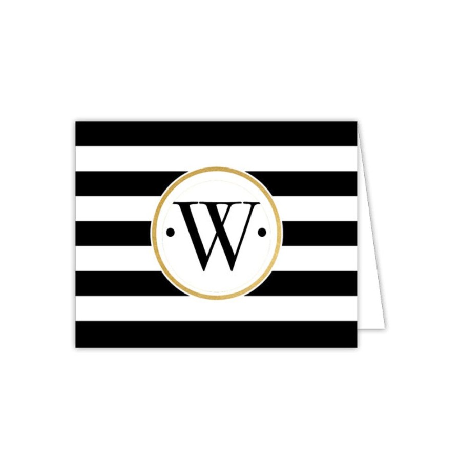 Monograms Rosanne Beck | Black Stripe W Folded Note