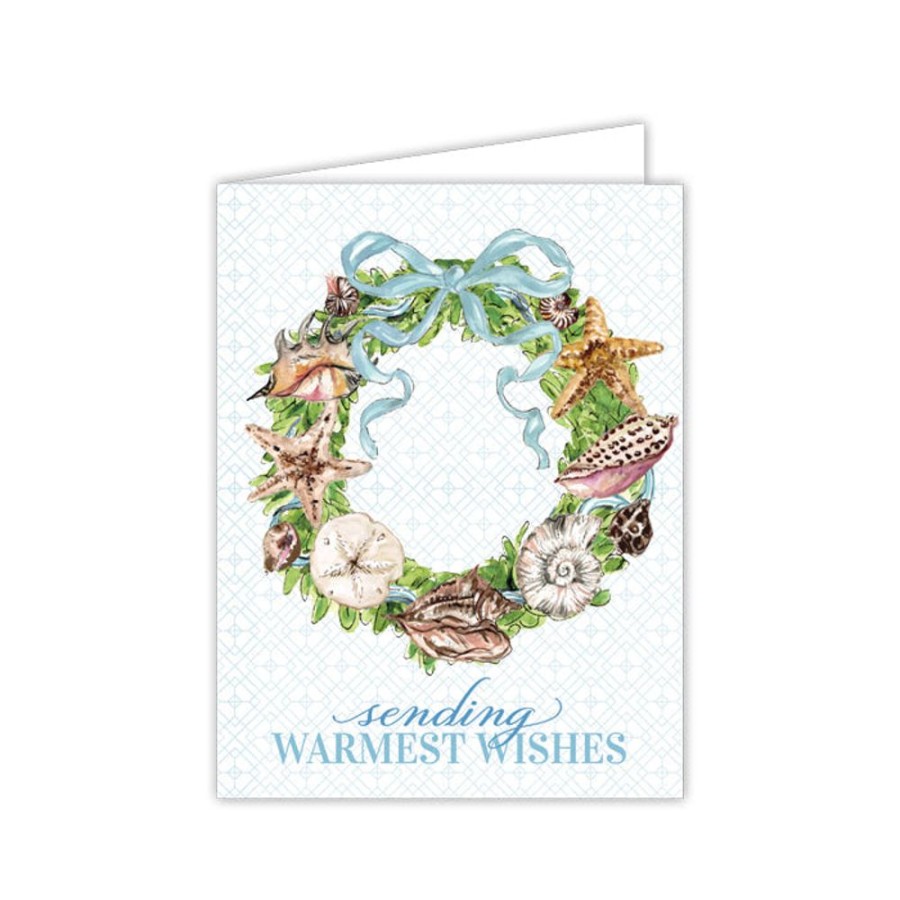 Seasonal Rosanne Beck | Sending Warmest Wishes Shell Wreath Greeting Card