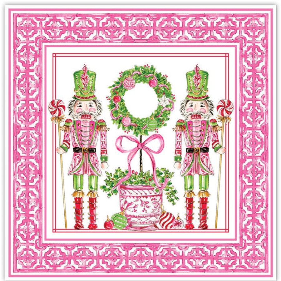 Seasonal Rosanne Beck | Pink Peppermint Nutcracker Square Placemats