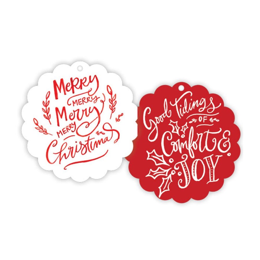 Seasonal Rosanne Beck | Merry Merry Christmas Scalloped Gift Tags