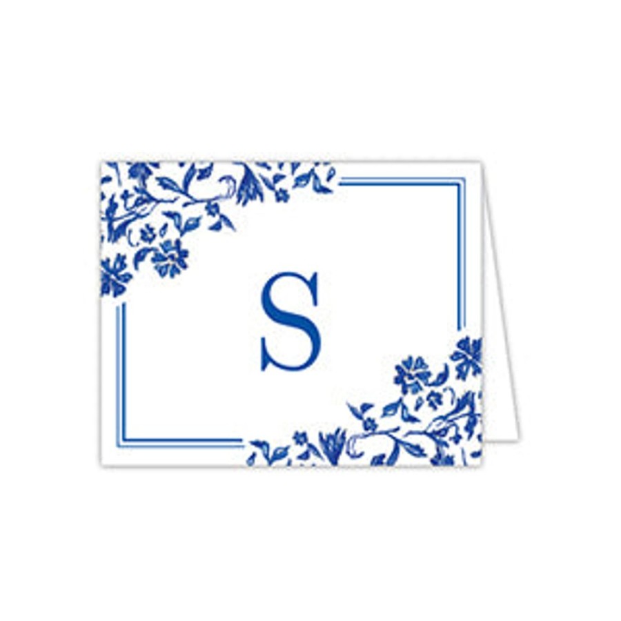 Notes & Pads Rosanne Beck | Blue And White Monogram S Folded Note