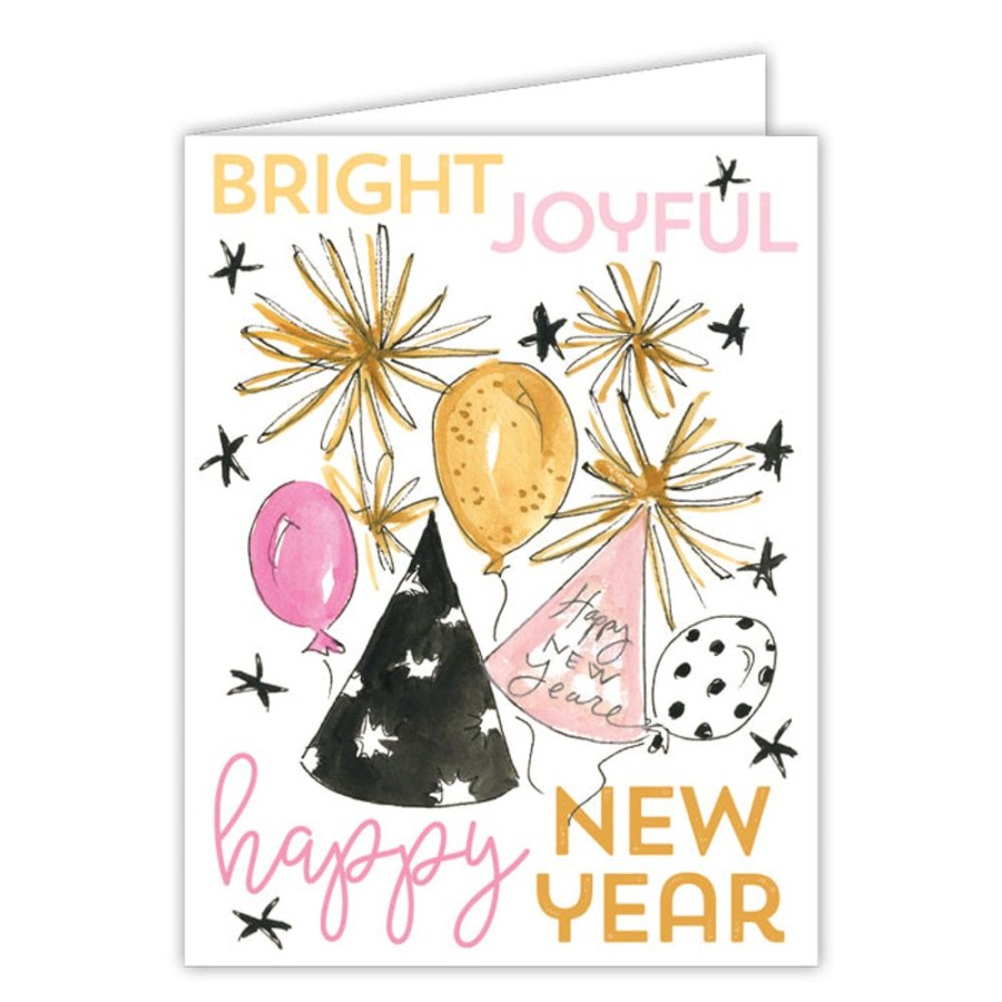 Invitations Rosanne Beck | Bright Joyful Happy New Year Party Small Folded Greeting Card