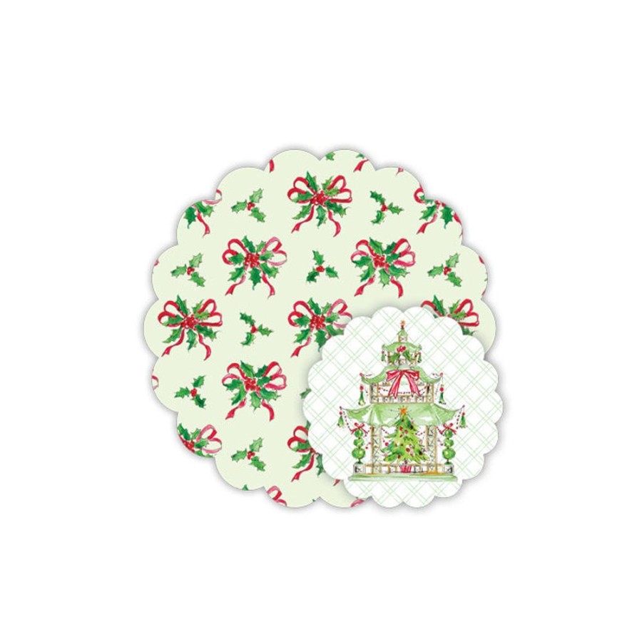 Home & Entertaining Rosanne Beck | Holly & Holiday Pagoda Doily Set