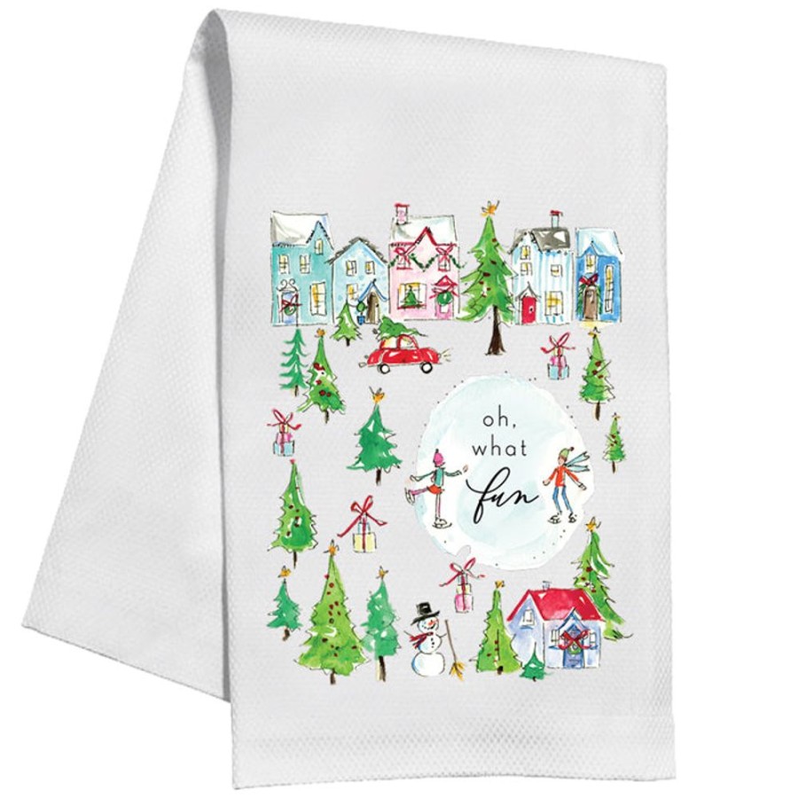 Seasonal Rosanne Beck | Oh What Fun Snow Village Kitchen Towel