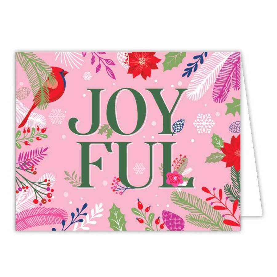 Invitations Rosanne Beck | Joyful Pink And Green Blossoms Greeting Card