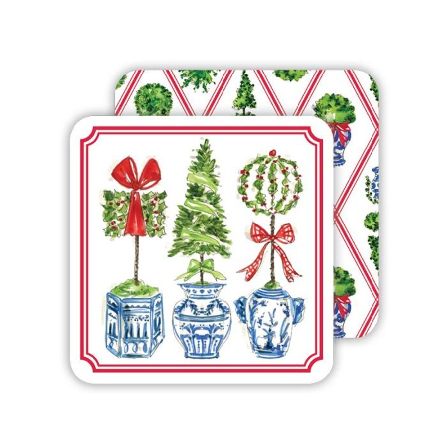 Seasonal Rosanne Beck | Traditional Topiary Trio/Traditional Topiary Pattern Paper Coasters