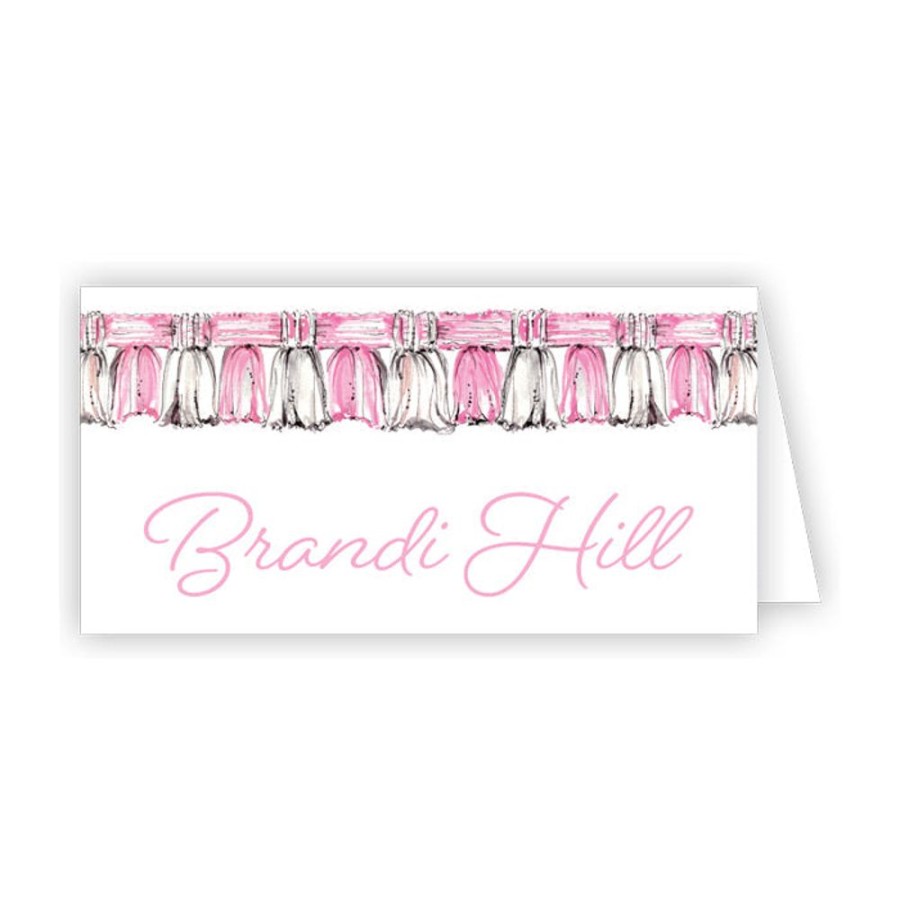 Home & Entertaining Rosanne Beck | Pink And White Tassels Place Card