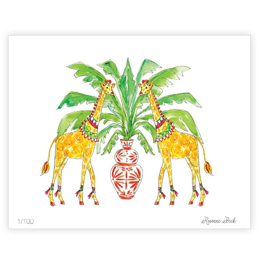 Home & Entertaining Rosanne Beck | Animal Duo Giraffe Watercolor Art Print