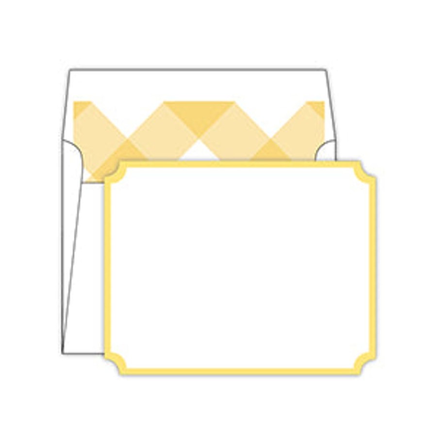 Notes & Pads Rosanne Beck | Yellow With Buffalo Check Liner Die-Cut Social Set