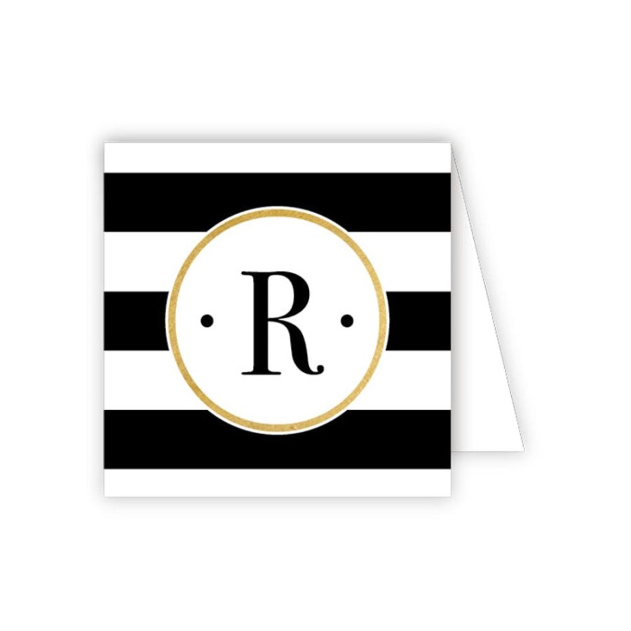 Monograms Rosanne Beck | Black Stripe R Enclosure Card