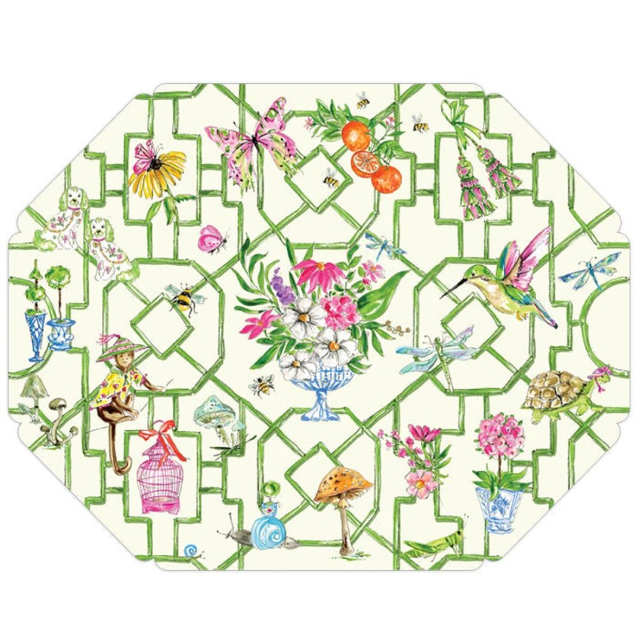 Home & Entertaining Rosanne Beck | Green Wonderland Trellis Posh Die-Cut Placemats