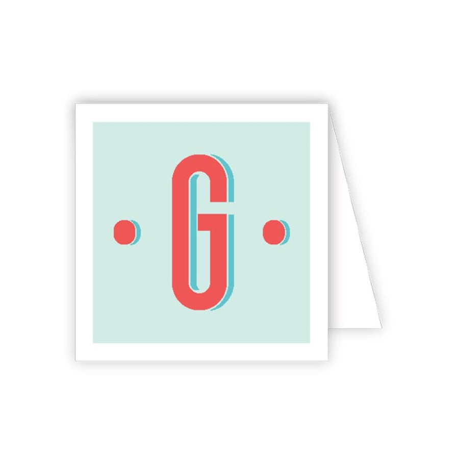 Monograms Rosanne Beck | Color Block Monogram G Enclosure Card