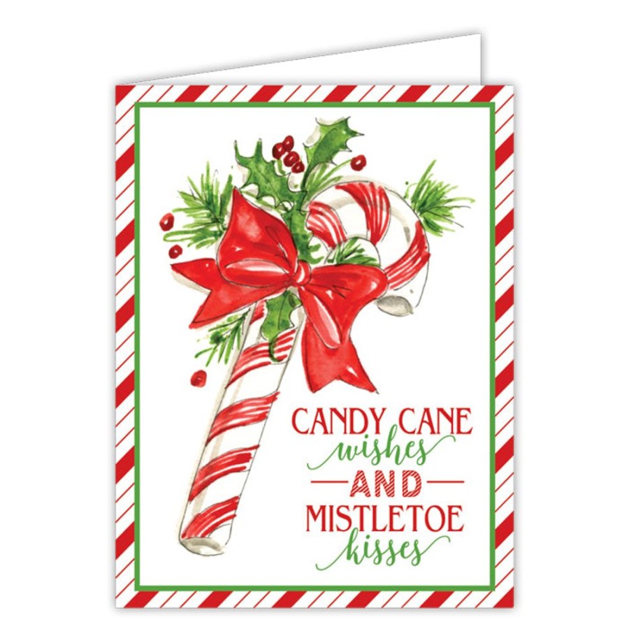 Seasonal Rosanne Beck | Candy Cane Wishes And Mistletoe Kisses Greeting Card