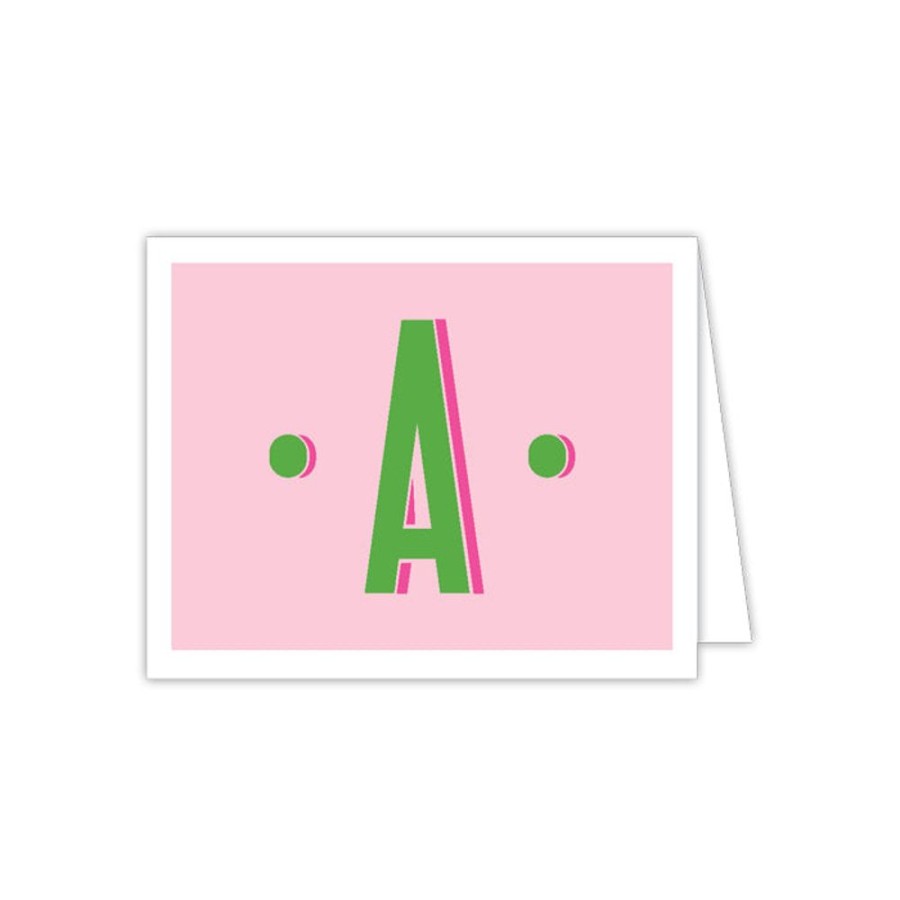 Monograms Rosanne Beck | Color Block Monogram A Folded Note