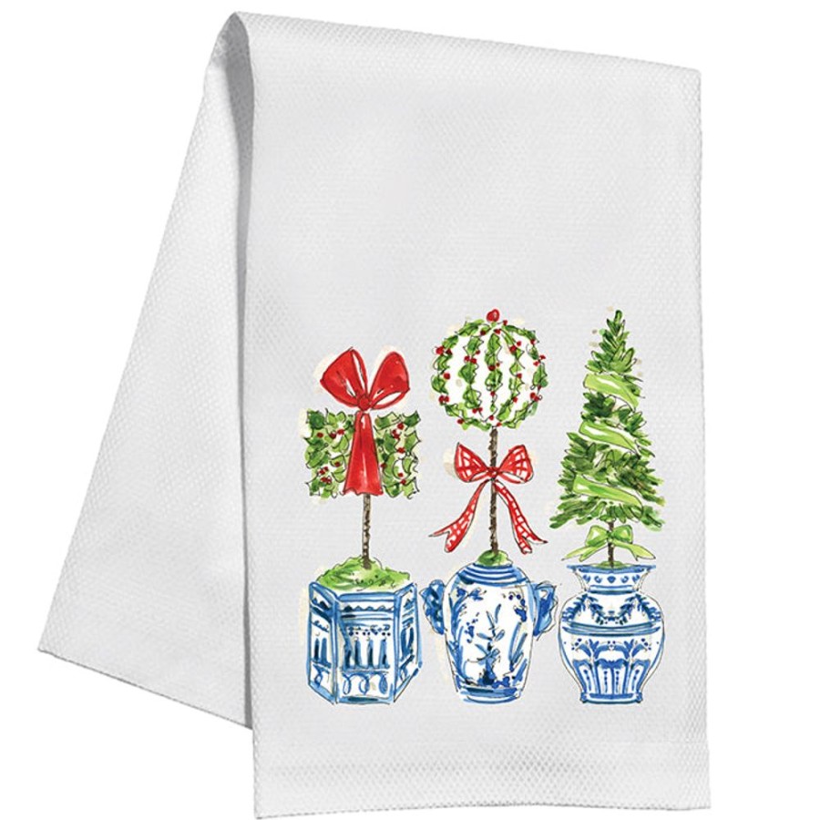 Seasonal Rosanne Beck | Holiday Topiary Trio Kitchen Towel